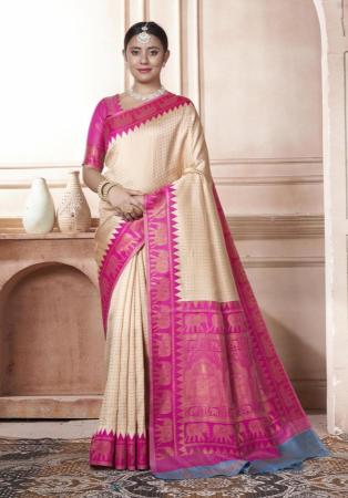 Picture of Pleasing Silk Pale Violet Red Saree