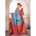 Picture of Beautiful Silk Cadet Blue Saree