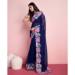 Picture of Magnificent Georgette Navy Blue Saree