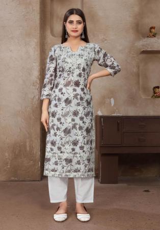 Picture of Appealing Cotton Light Grey Kurtis & Tunic