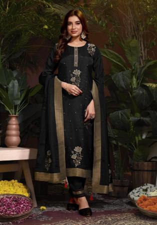 Picture of Charming Chiffon Black Readymade Salwar Kameez