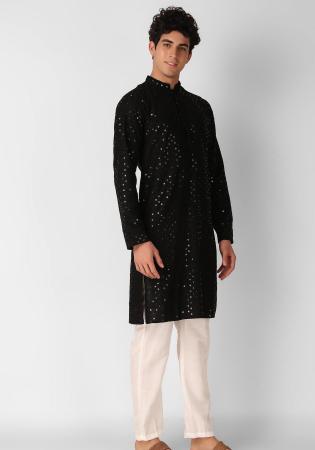 Picture of Lovely Cotton Black Kurtas