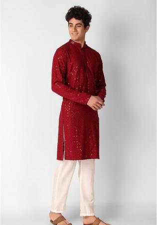 Picture of Exquisite Cotton Maroon Kurtas