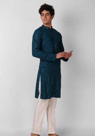 Picture of Stunning Cotton Midnight Blue Kurtas