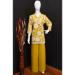 Picture of Georgette Dark Golden Rod Straight Cut Salwar Kameez