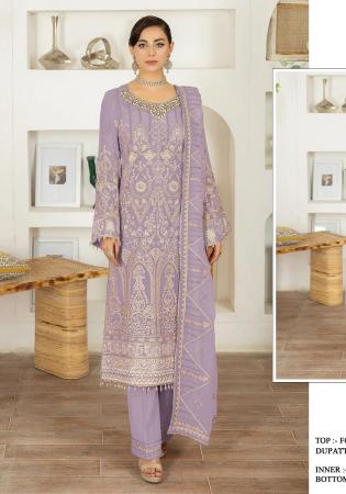 Picture of Georgette Dark Grey Straight Cut Salwar Kameez