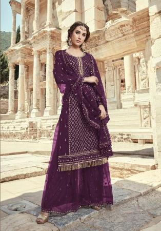 Picture of Sublime Georgette Brown Straight Cut Salwar Kameez