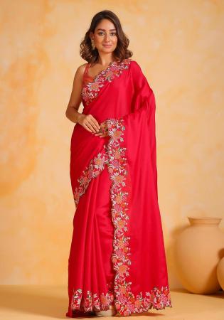 Picture of Bewitching Silk Red Saree