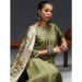 Picture of Cotton & Silk Dark Olive Green Readymade Salwar Kameez