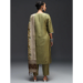 Picture of Cotton & Silk Dark Olive Green Readymade Salwar Kameez