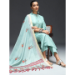 Picture of Cotton & Silk Light Steel Blue Readymade Salwar Kameez