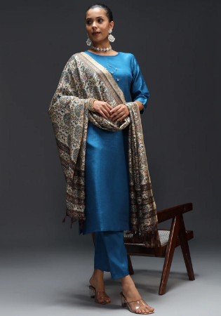 Picture of Cotton & Silk Midnight Blue Readymade Salwar Kameez