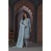 Picture of Chiffon Cadet Blue Straight Cut Salwar Kameez