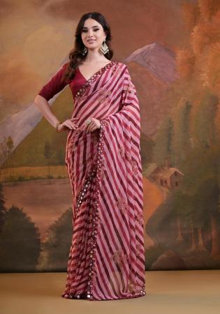 Picture of Splendid Georgette Maroon Saree