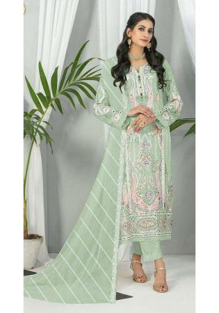 Picture of Georgette Dark Sea Green Straight Cut Salwar Kameez