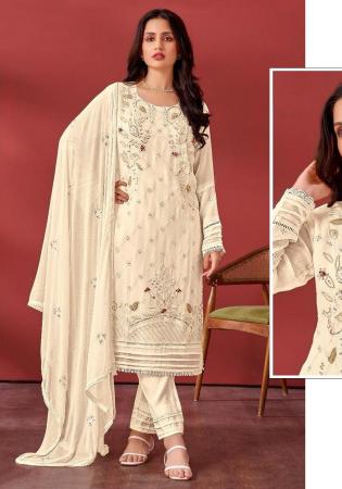 Picture of Wonderful Georgette Wheat Straight Cut Salwar Kameez