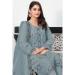 Picture of Georgette Light Slate Grey Straight Cut Salwar Kameez