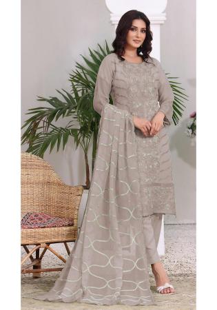 Picture of Pleasing Georgette Beige Straight Cut Salwar Kameez