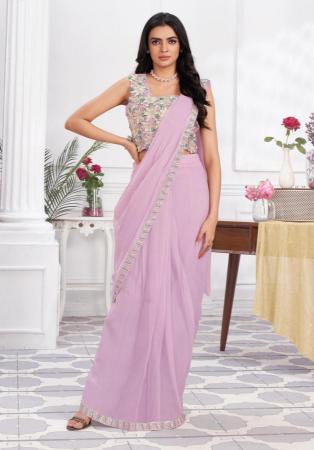 Picture of Pretty Georgette & Organza Thistle Saree