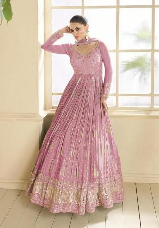 Picture of Stunning Georgette Grey Anarkali Salwar Kameez