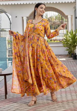 Picture of Excellent Georgette Orange Kurtis & Tunic