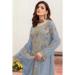 Picture of Georgette Light Slate Grey Straight Cut Salwar Kameez