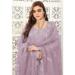 Picture of Alluring Georgette Plum Straight Cut Salwar Kameez