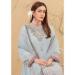 Picture of Georgette Light Slate Grey Straight Cut Salwar Kameez