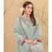 Picture of Georgette Dark Sea Green Straight Cut Salwar Kameez