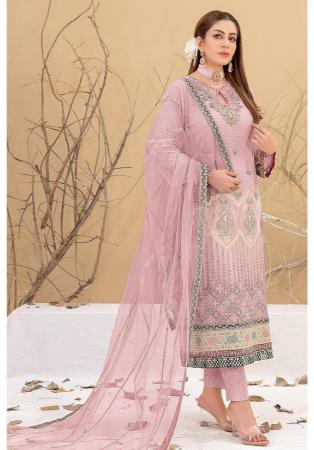 Picture of Wonderful Georgette Pink Straight Cut Salwar Kameez