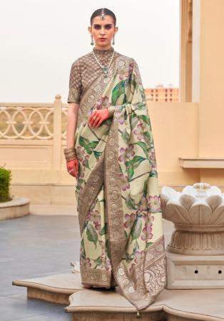 Picture of Excellent Silk Medium Spring Green Saree