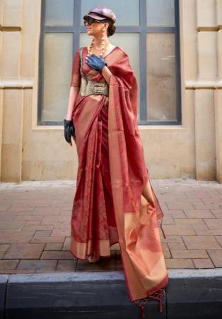 Picture of Delightful Organza Indian Red Saree