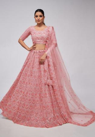 Picture of Classy Net Pink Lehenga Choli