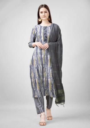 Picture of Charming Rayon Silver Readymade Salwar Kameez