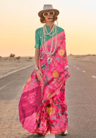 Picture of Delightful Silk Light Coral Saree