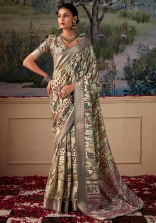 Picture of Pleasing Silk Dim Gray Saree