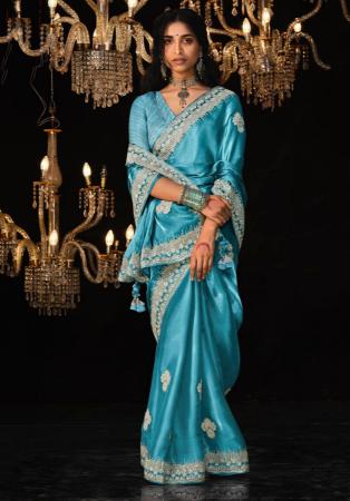 Picture of Ravishing Silk Sea Green Saree