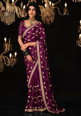 Picture of Well Formed Silk Saddle Brown Saree