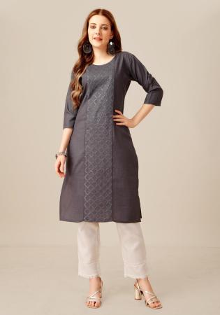 Picture of Amazing Cotton Dim Gray Kurtis & Tunic