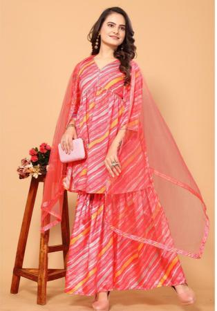 Picture of Fascinating Chiffon Dark Salmon Readymade Salwar Kameez