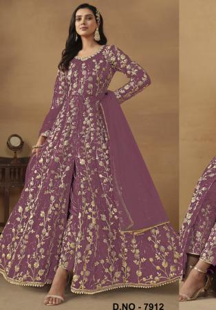 Picture of Ideal Net Dim Gray Anarkali Salwar Kameez