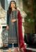 Picture of Georgette Navy Blue Straight Cut Salwar Kameez