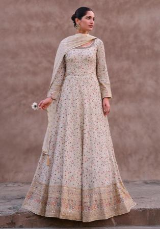 Picture of Sightly Georgette Rosy Brown Anarkali Salwar Kameez