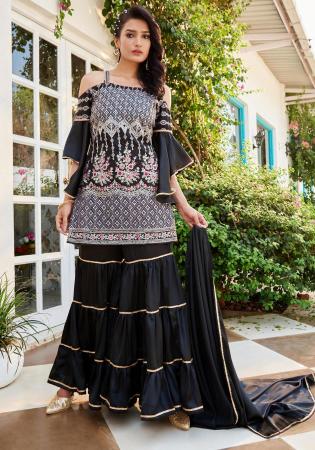 Picture of Bewitching Cotton Black Readymade Salwar Kameez