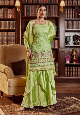 Picture of Fine Cotton Spring Green Readymade Salwar Kameez