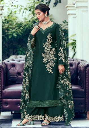 Picture of Chiffon Dark Slate Grey Straight Cut Salwar Kameez