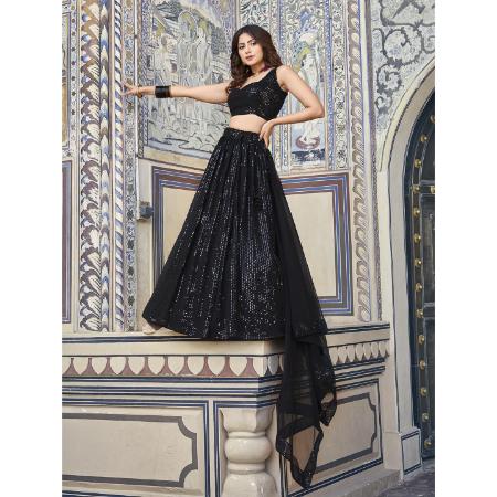 Picture of Sublime Georgette Black Lehenga Choli