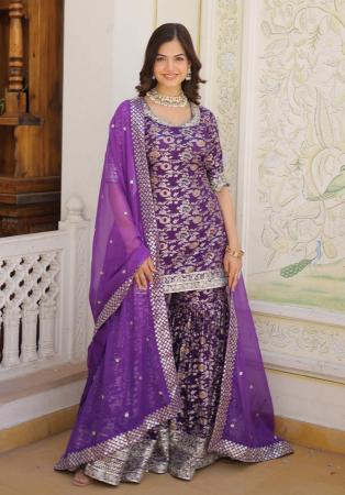 Picture of Georgette Medium Orchid Readymade Salwar Kameez