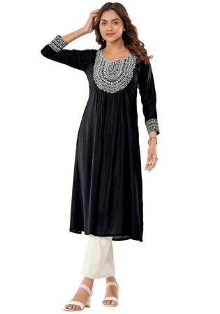 Picture of Classy Rayon Midnight Blue Kurtis & Tunic