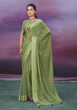 Picture of Marvelous Chiffon Dark Sea Green Saree